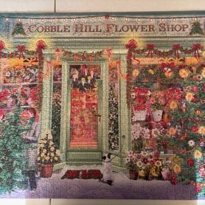 Cobble Hill Puzzle – Christmas Flower Shop (1000 pcs) in Excellent Condition!
